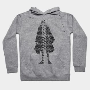 Mashle : Magic and Muscles Anime Characters Design : Mash Burnedead Minimalist Silhouette with Cool Transparent Black Text Typography Hoodie